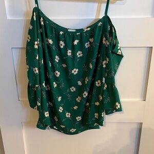 Kaileigh Green Floral Blouse